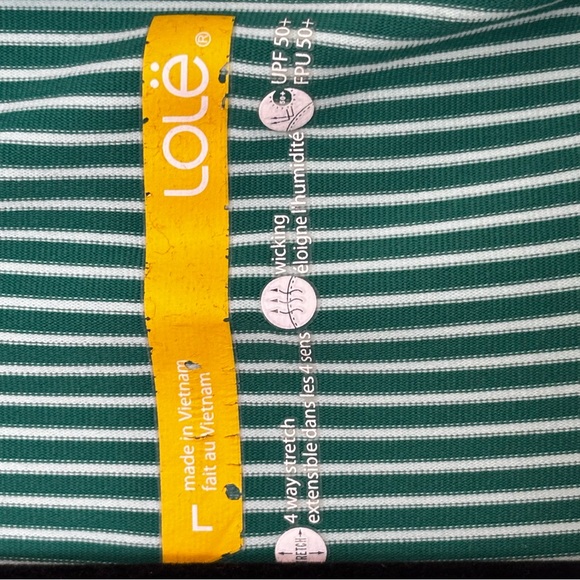 Lolë Women’s Large Green Striped Full Zip Jacket UPF 50+ Wicking Stretch - Picture 4 of 16